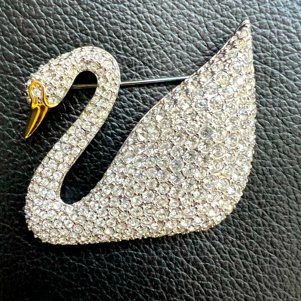 Swarovski Swan Brooch